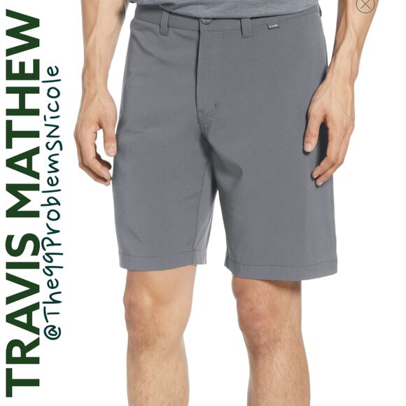 Travis Mathew Starnes Stretch Performance Shorts in Quiet Shade - Picture 1 of 8
